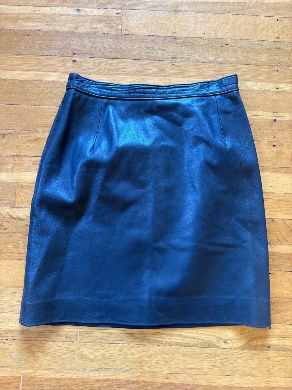 Vintage Maglia buttery black leather mini skirt biker chic goth 90s M 4 6 sexy 8